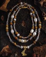 LUMINOUS FLOW（Tiger’s Eye & Pearl Bracelet）