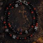 CANDLELIGHT（Red Agate & Obsidian Bracelet）