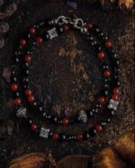 CANDLELIGHT（Red Agate & Obsidian Bracelet）