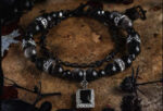 NIGHTSHADE（Silver Obsidian & Black Spinel Bracelet） - Image 2