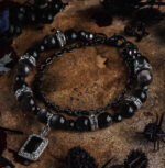NIGHTSHADE（Silver Obsidian & Black Spinel Bracelet） - Image 6