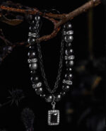 NIGHTSHADE（Silver Obsidian & Black Spinel Bracelet） - Image 7
