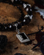 NIGHTSHADE（Silver Obsidian & Black Spinel Bracelet） - Image 8