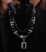 NIGHTSHADE（Silver Obsidian & Black Spinel Bracelet） - Image 10