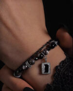 NIGHTSHADE（Silver Obsidian & Black Spinel Bracelet） - Image 11