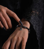 NIGHTSHADE（Silver Obsidian & Black Spinel Bracelet） - Image 12