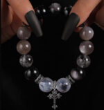 PRISON（Black Rutilated Quartz & Pearl Bracelet） - Image 10